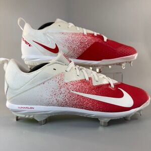 Nike Lunar Vapor Ultrafly Pro Mens 12 Metal Baseball Cleats Red White Low Lace